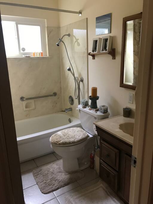 Your full bathroom (shower and tub)