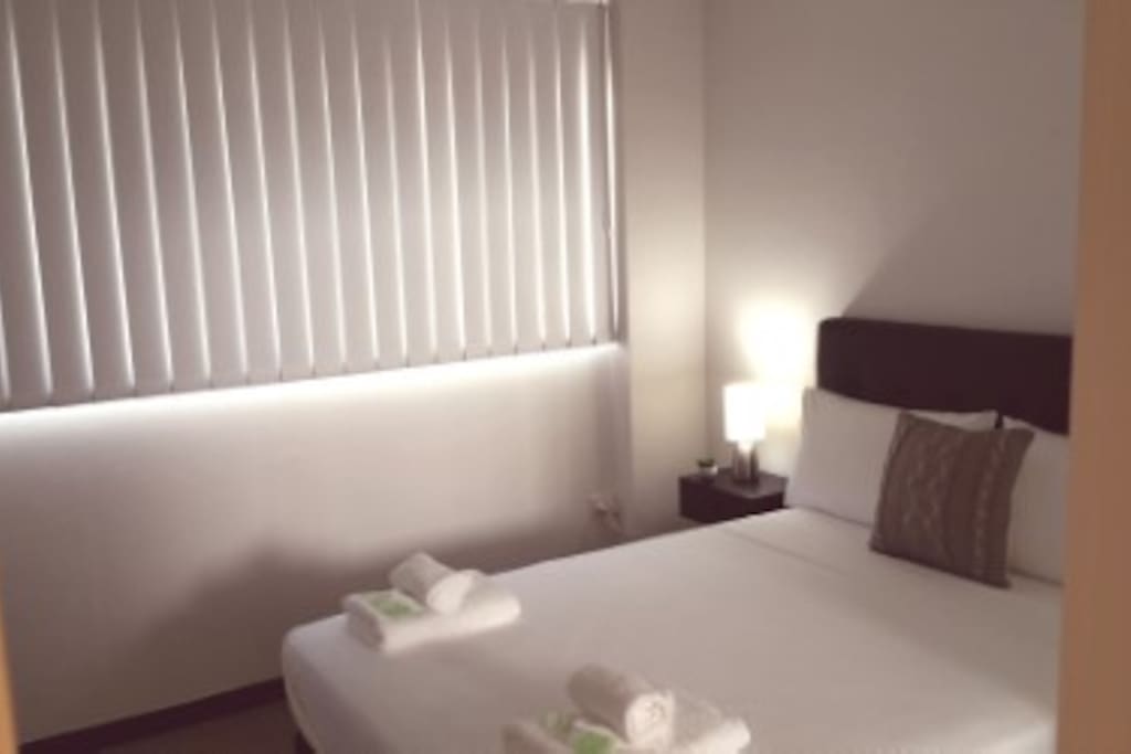 Brand new bed and blinds