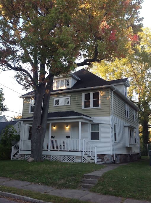 The house sits at the end of a short, dead-end street.