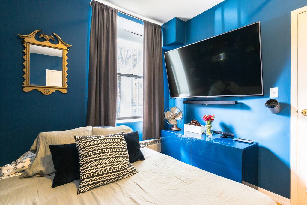 65-Inch Flatscreen with access to Netflix, Hulu, and Amazon Prime as well as over-the-air television (if you wanna have a day in).