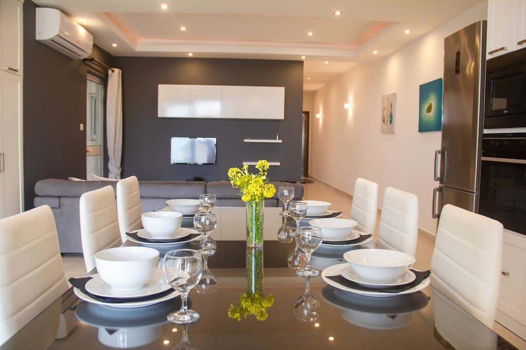 The lovely dining table with room for six