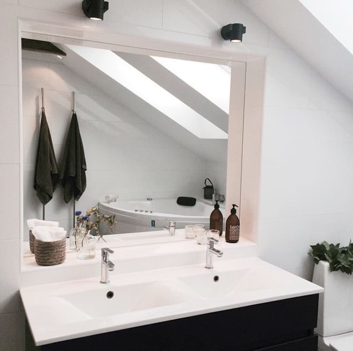 One of the bathrooms