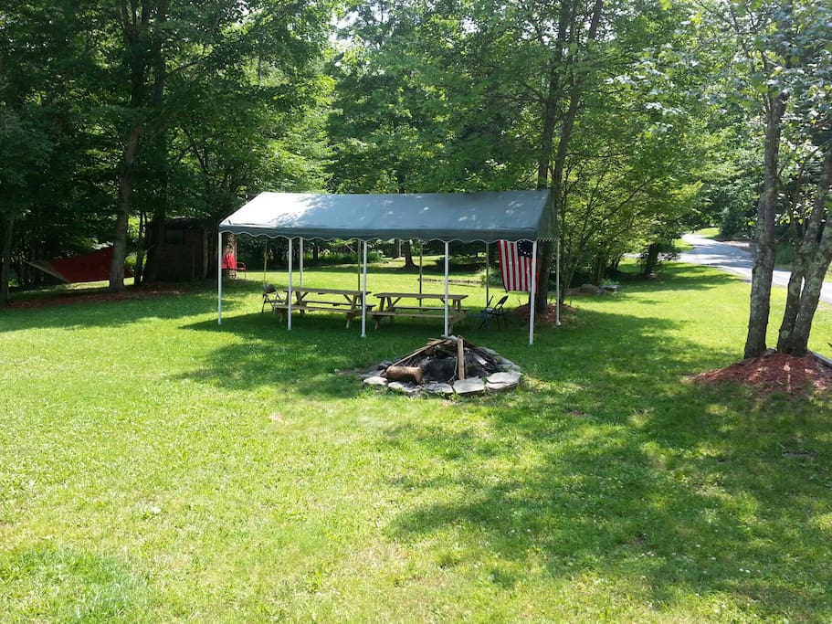 Picnic area and fire pit for summer fun