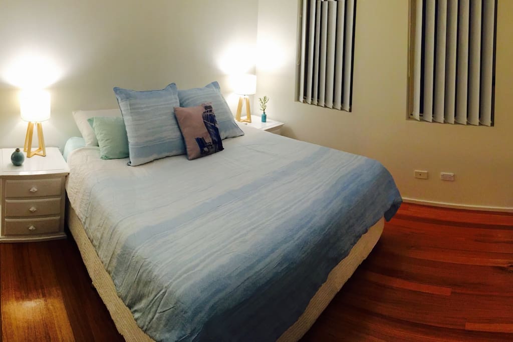 Master bedroom with King size sleep number bed...