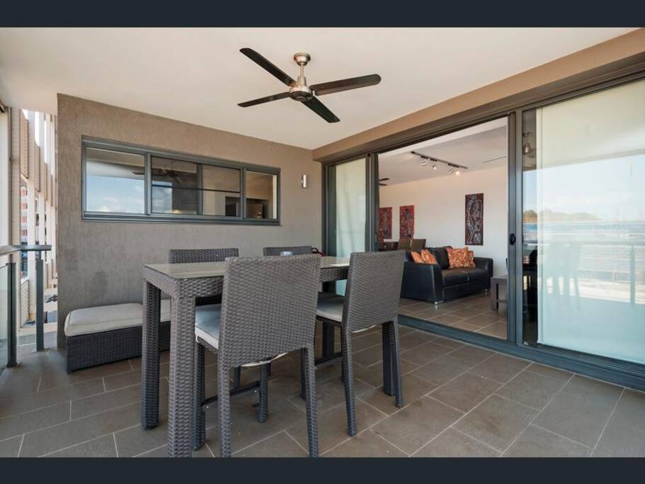 Inviting balcony to relax night and day
