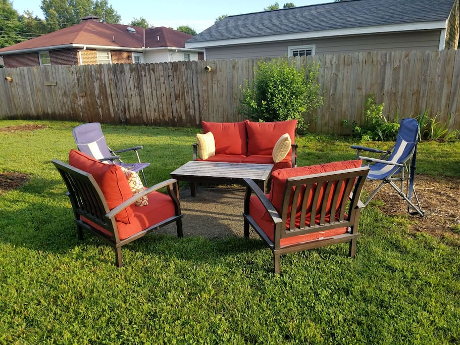 Backyard sitting area!
