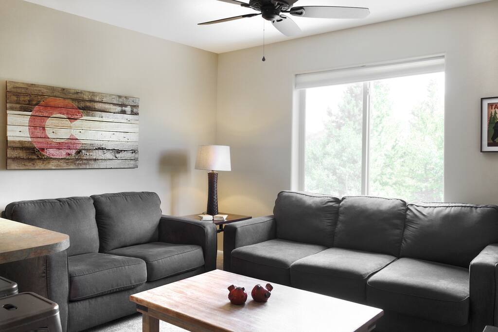2nd Floor Living Area - Couch & Loveseat (couch holds queen sleeper)