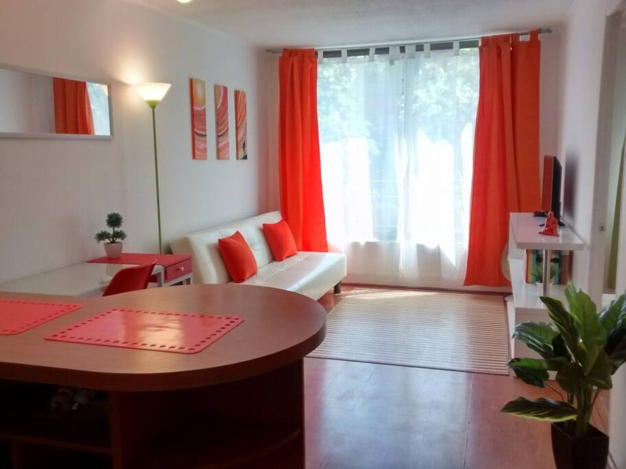 The Living and the kitchen table. El living y la mesa de la cocina.