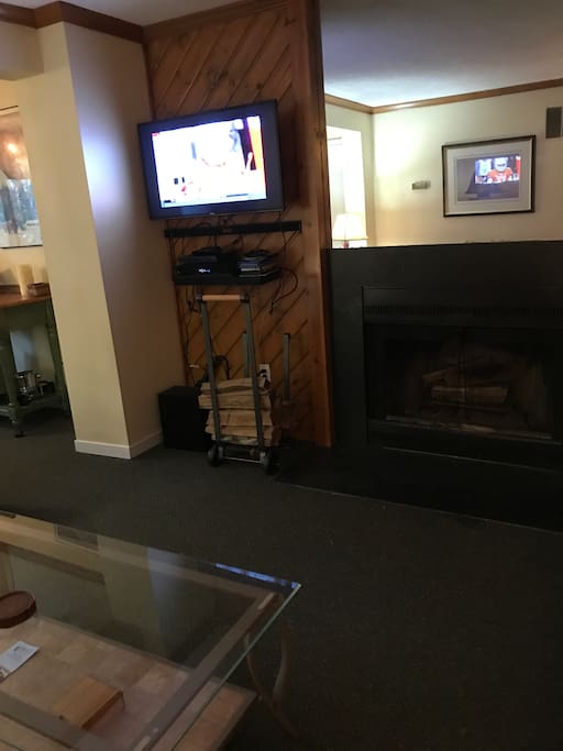 Fireplace and TV