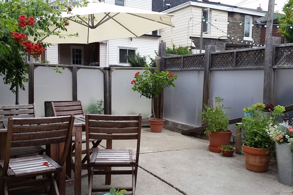 You are welcome to eat the veggies and herbs in the garden.