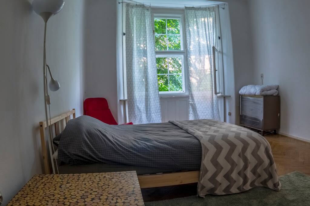 A queen-size, comfortable firm mattress with fresh new pillows.