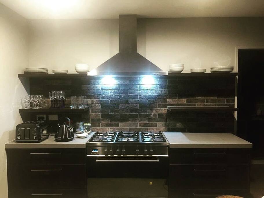 Kitchen with complimentary coffee, tea and fruit juice.