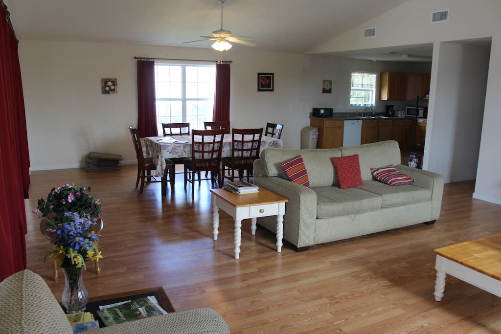 Open den and living room.