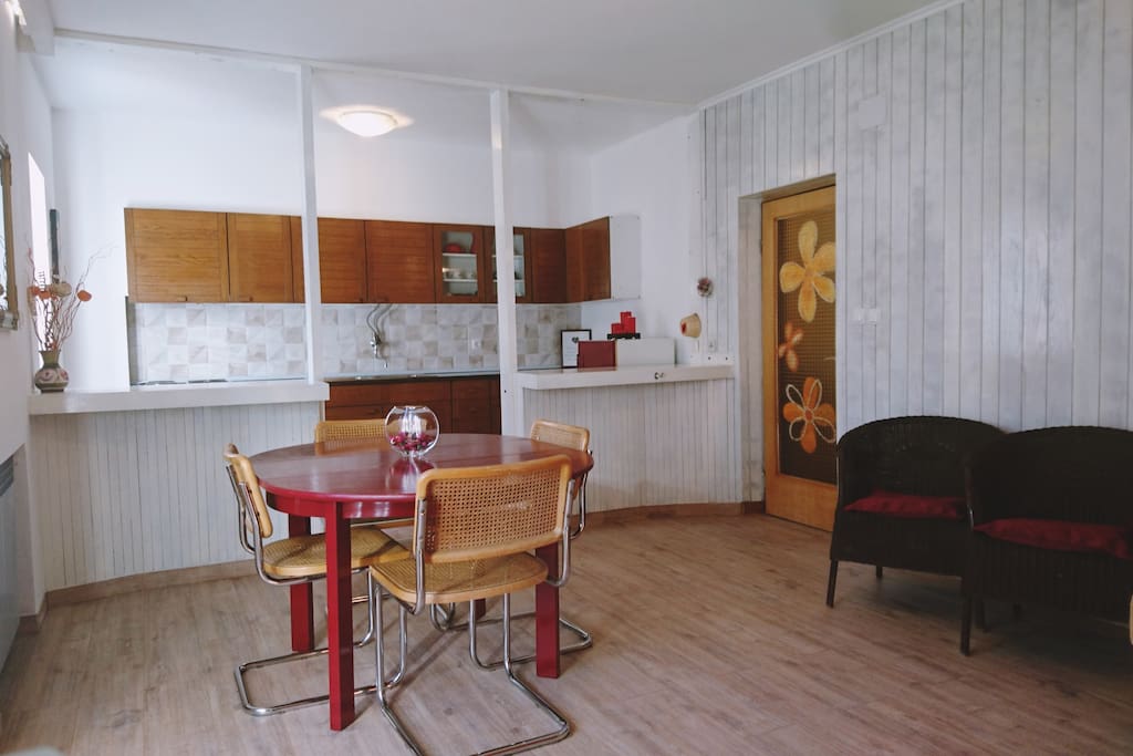 Living room and kitchen