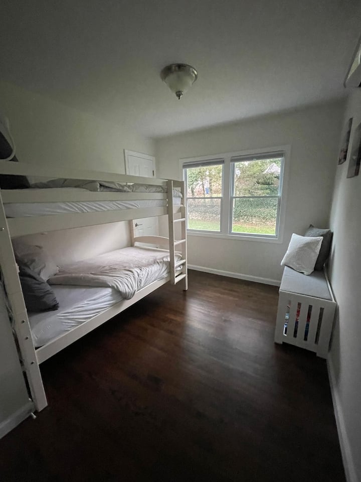Smart space for the whole squad. We’ve maximized our square footage with sturdy, full-sized bunks to ensure everyone in your group gets a comfortable night's sleep without feeling crowded