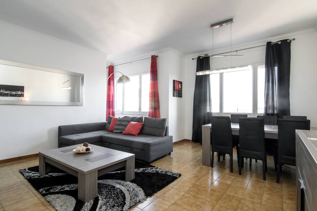Living room with a double sofabed