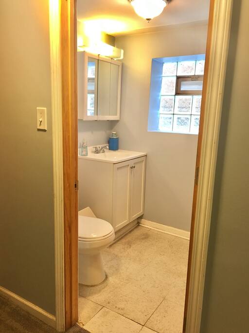 Full bathroom with shower.
