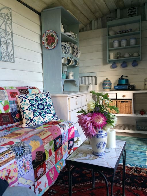 A glorious tiny tin house for a glamping weekend.