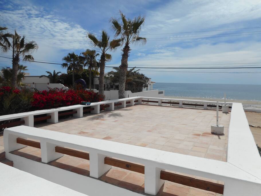 Top deck with beach views