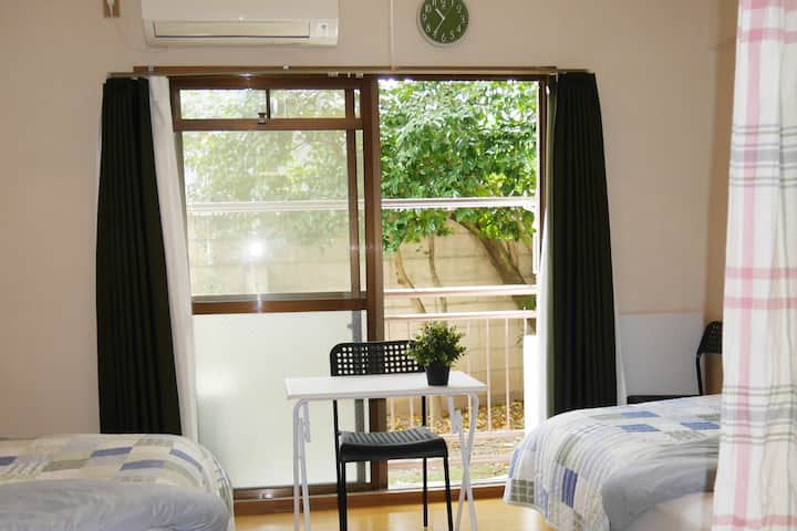 The breeze passes through the room from the balcony. (1st floor  Room No.103)