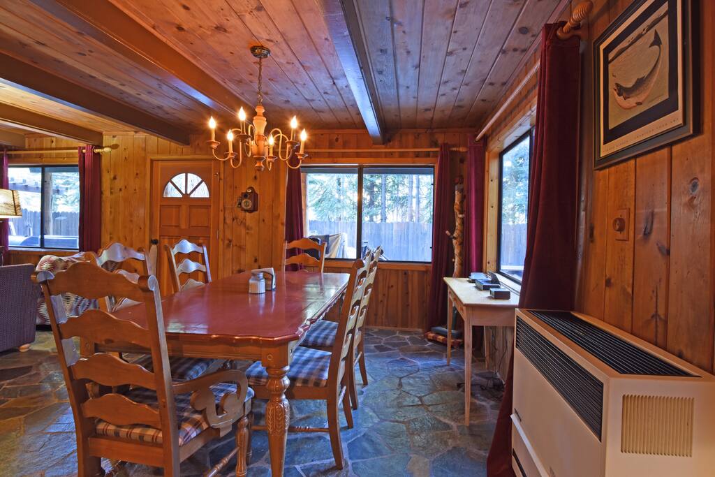 Dining table with seating for eight