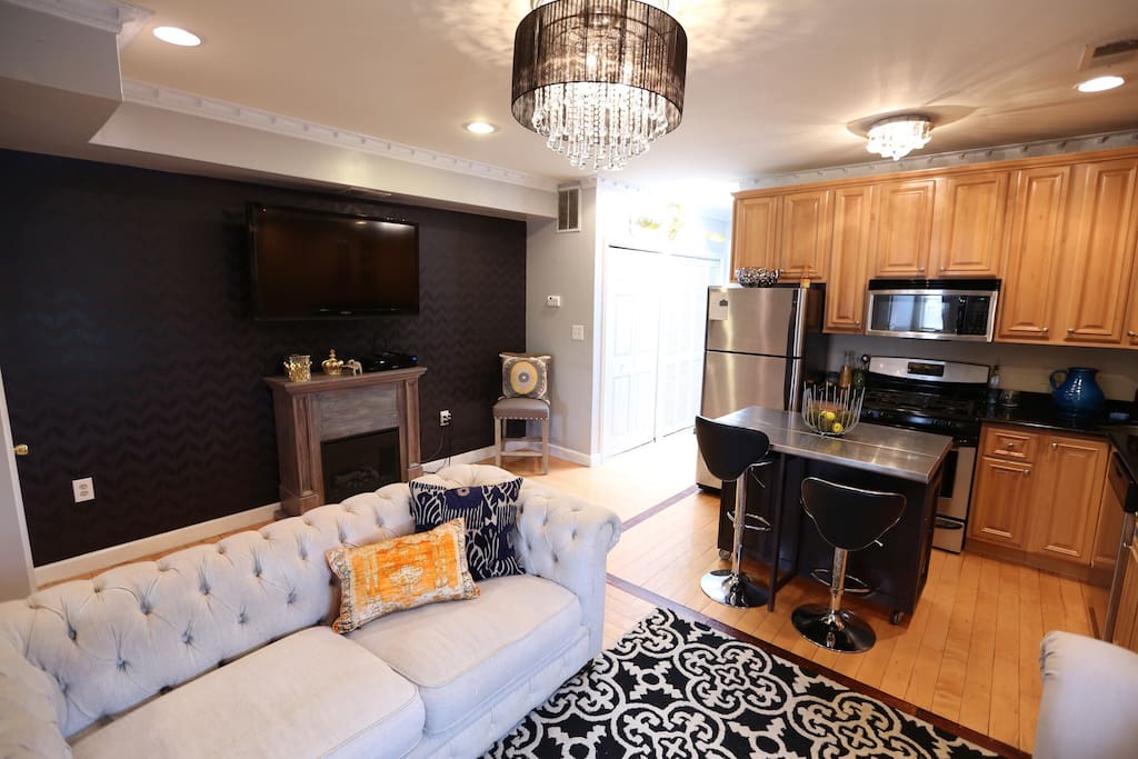 living room and kitchen