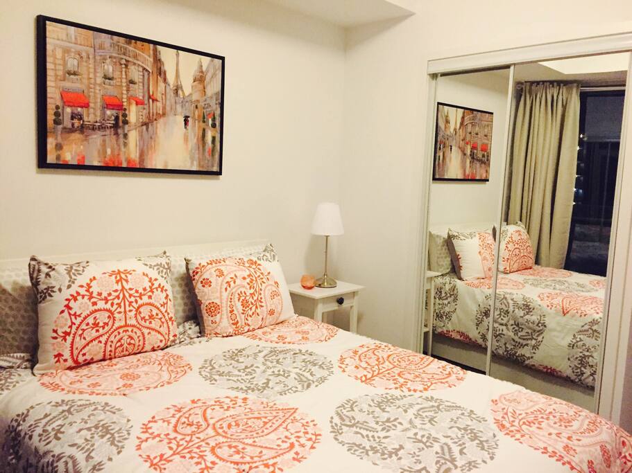 Bedroom with full closet.