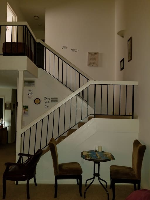 Here is the downstairs with seating for a lovely cup of tea or sandwich after a long day of sightseeing in Savannah!