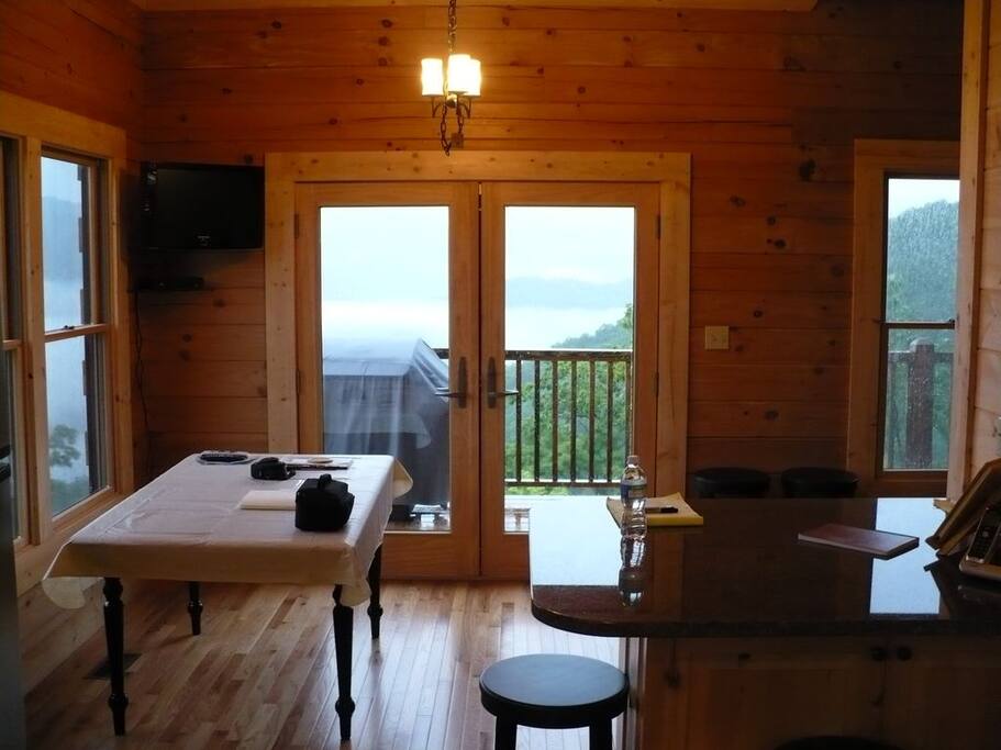 Kitchen looking onto deck