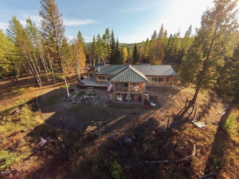 Back of the cabin on a hillside