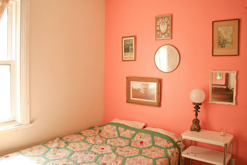 Rest up in the beautiful coral room
