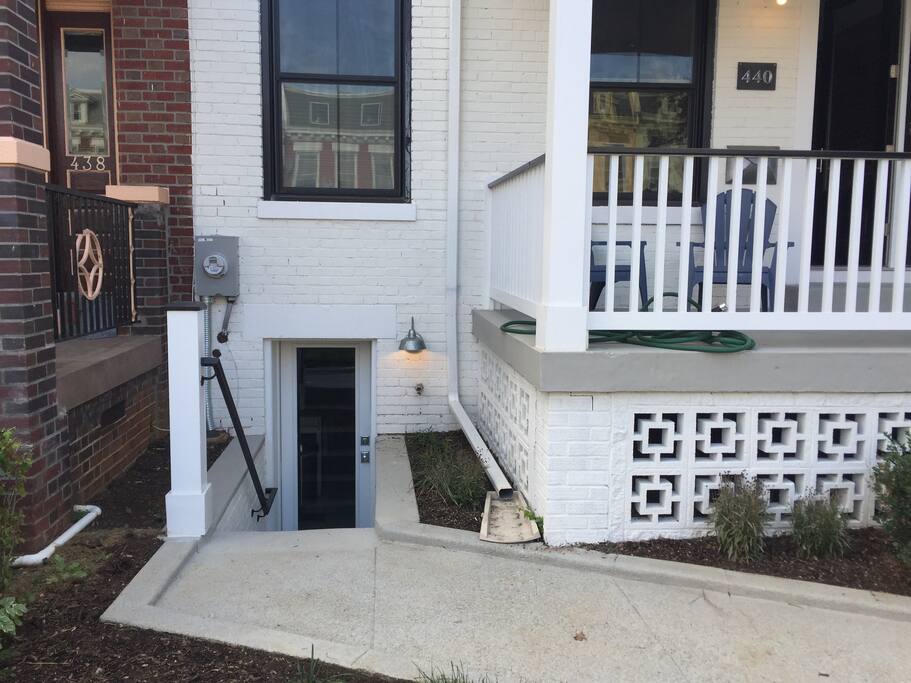 Private entrance to Modern Columbia Heights Retreat.