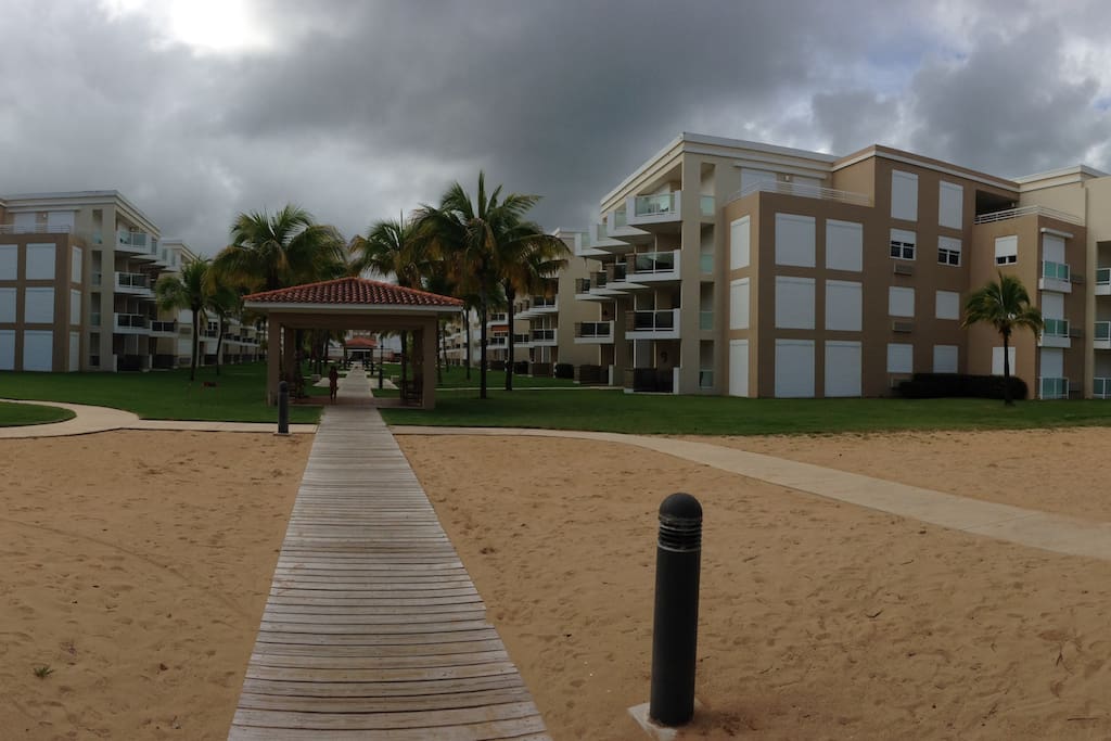 View from the beach gate to the property