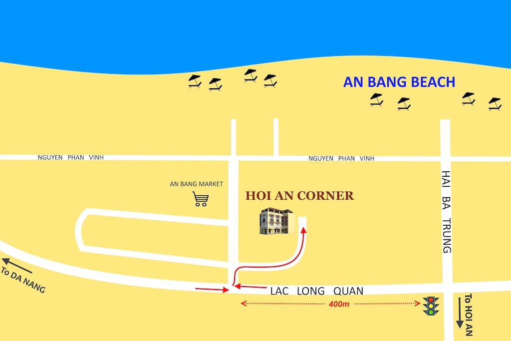 Map with direction go to Hoi An Corner - AN' home