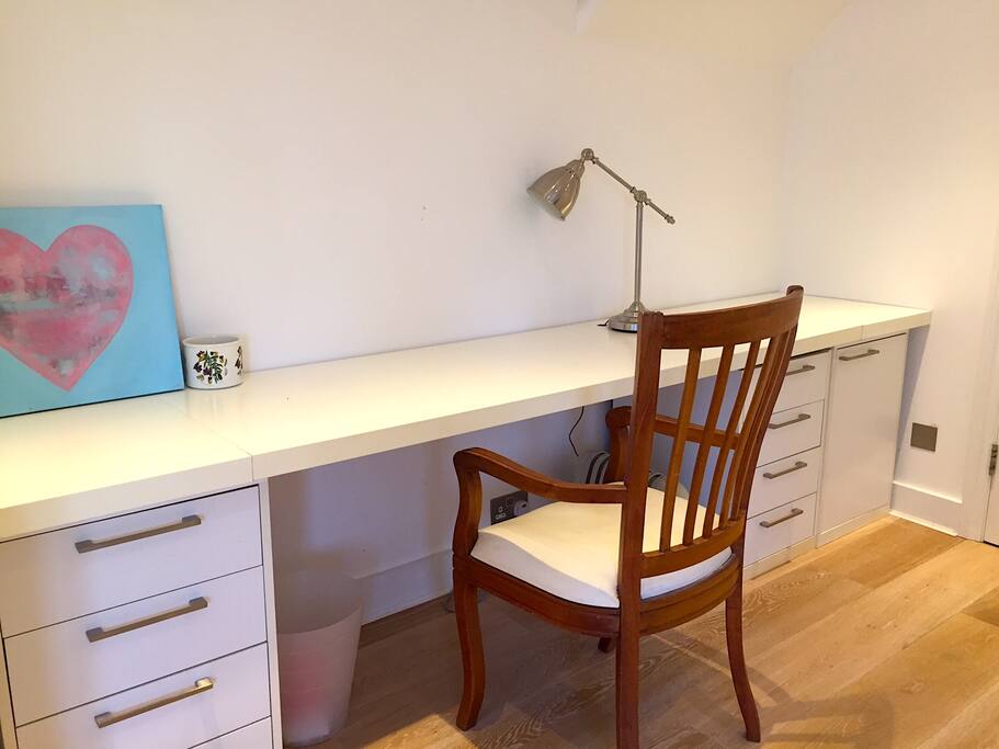 Guest Bedroom.
Desk and more storage space.