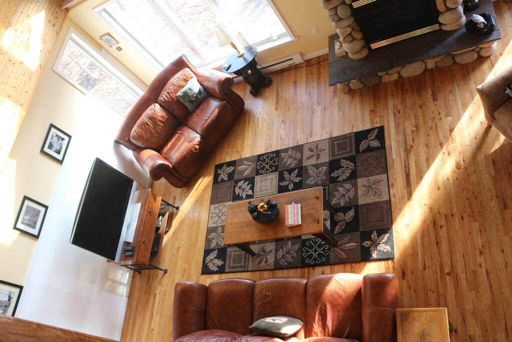 View from the loft of the living room space