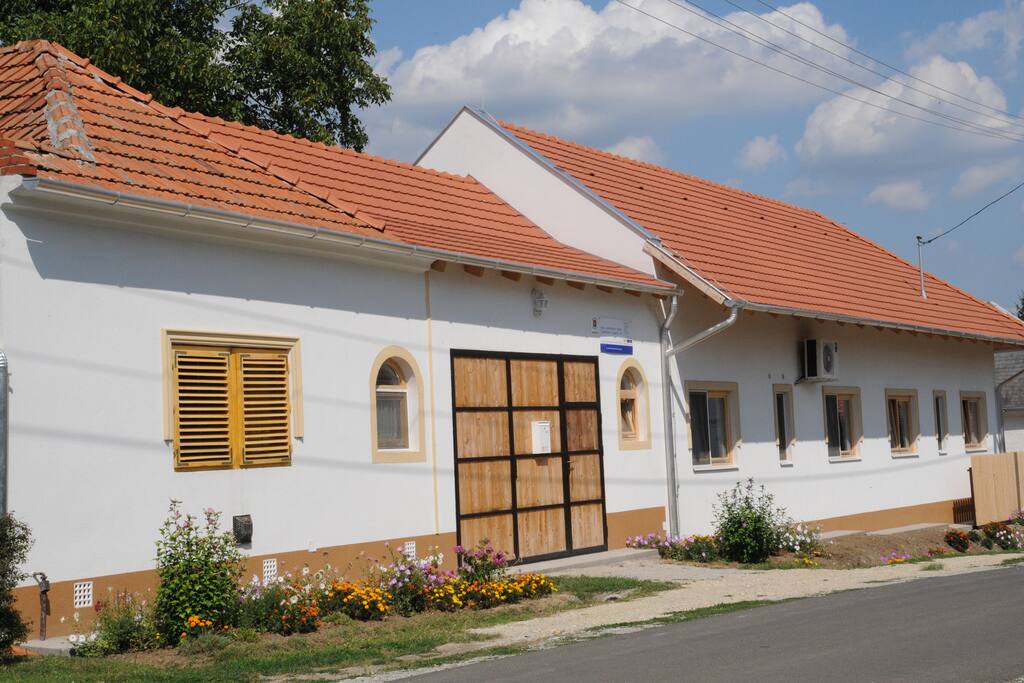 front of the apartment house