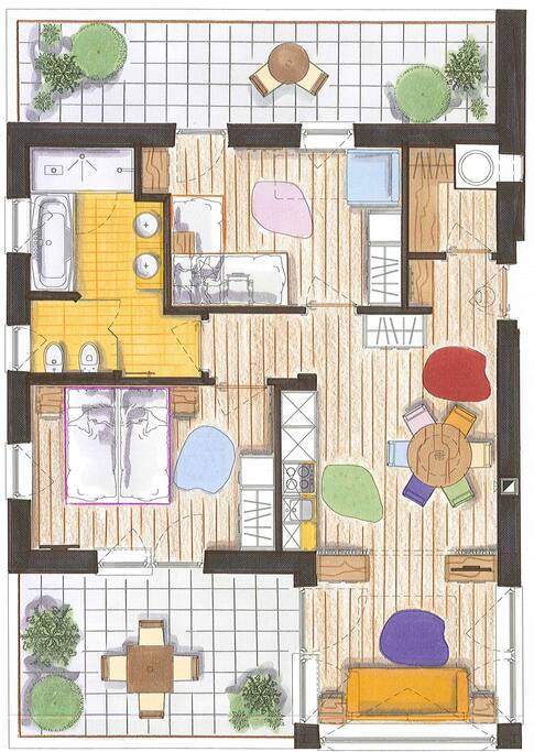 COLOR HOME trilocale 60m2 piantina