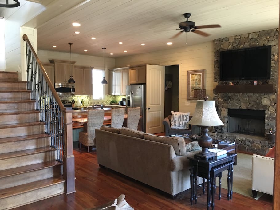 Living area and kitchen
