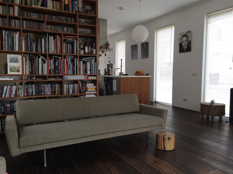 Living room with bookshelf