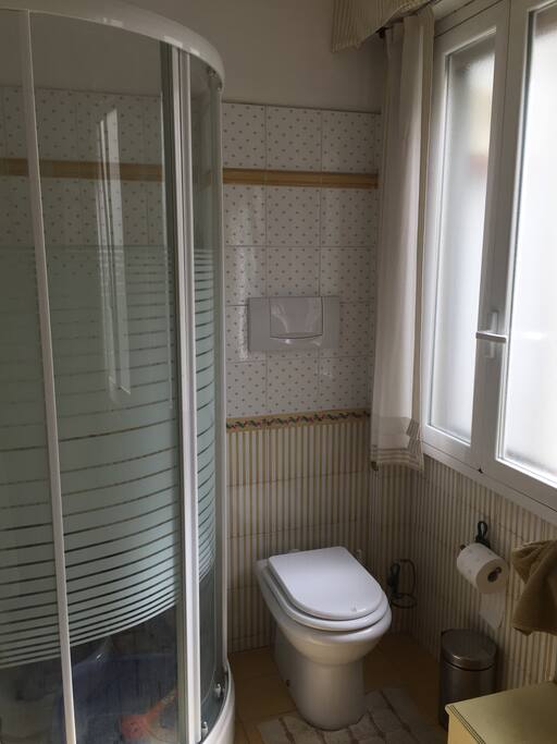 The bathroom with shower