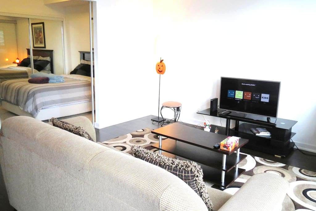 Spacious open concept & the only bigger 1+1 Bedroom on ICE 2. U wouldn't feel how big it's till u stay in a studio unit