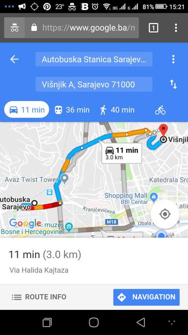 3 km from bus and railway stations
