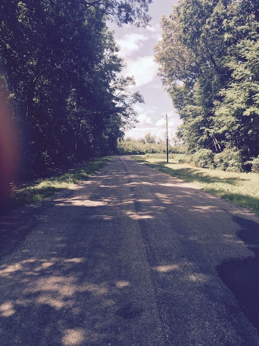 Open roads- perfect for walking, biking and jogging