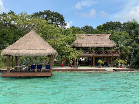 Lagoonfront Villa in Bacalar with Private Dock