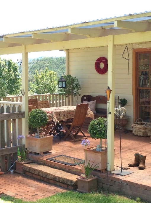 Back veranda overlooking views of the valley