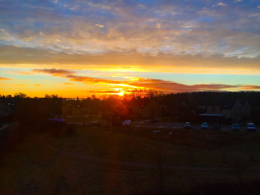 Sunrise from Window over Oresund