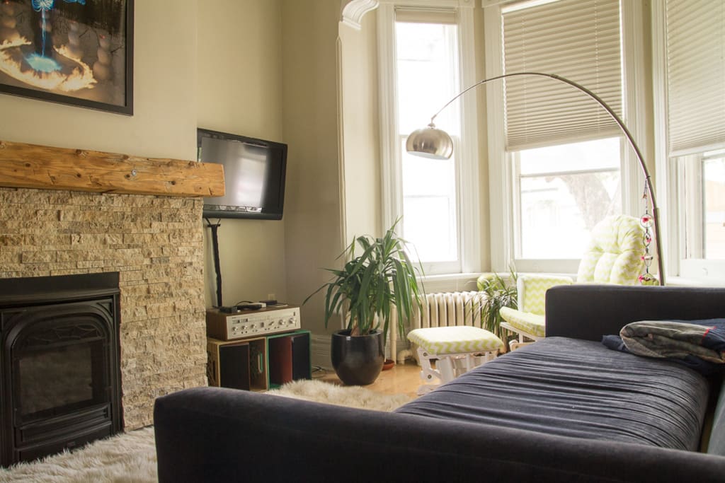 Hang out by the fireplace