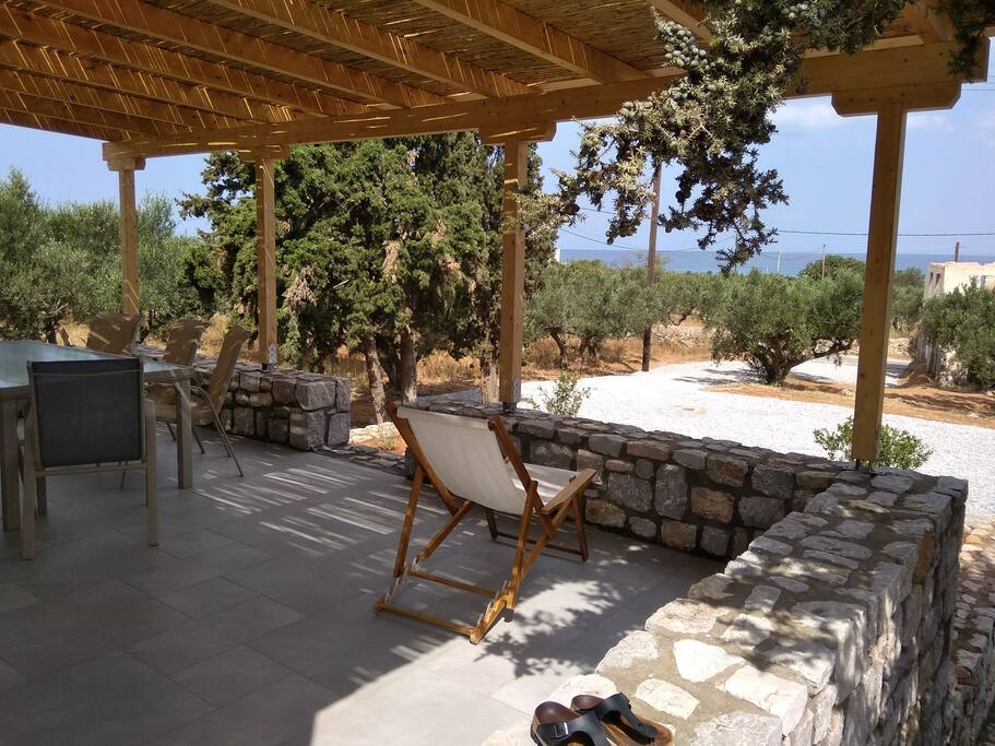 Large balcony with sea views