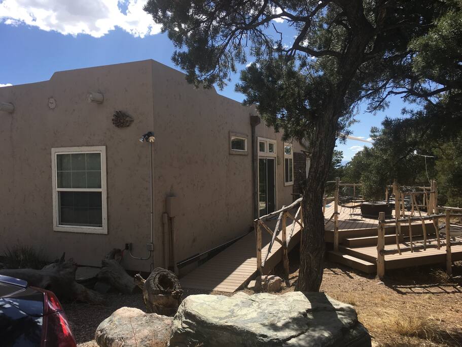 Drive up to the back deck with handy ramp for unloading and easy access!